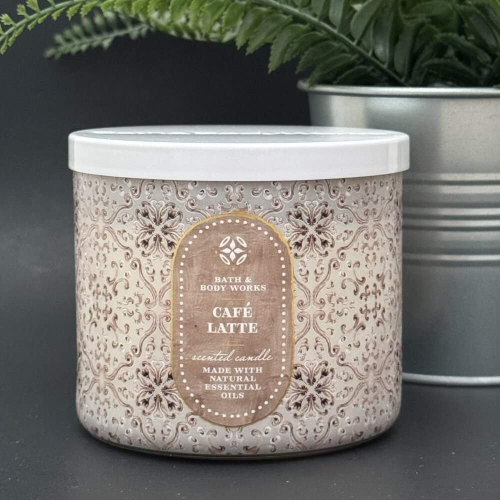 BBW Café Latte Bath & Body Works 3 Wick Candle